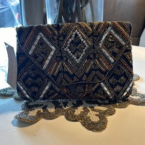 🎈❤️‼️NWT BLUE BEADED CLUTCH Bag